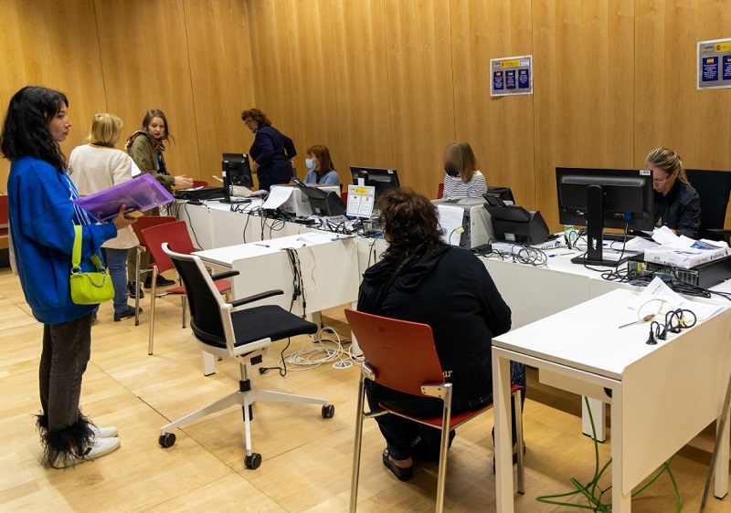 Trabajadores en empresa de limpieza.