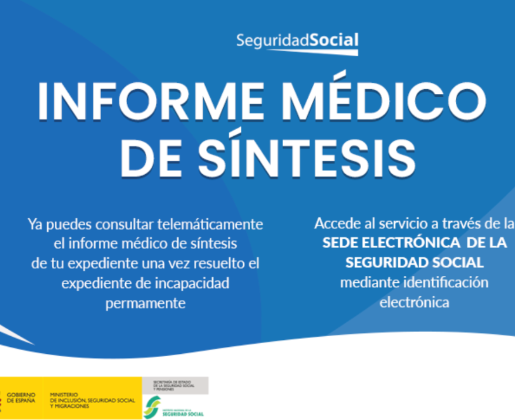Pantallazo acceso informe médico de síntesis en la sede electrónica de la Seguridad Social