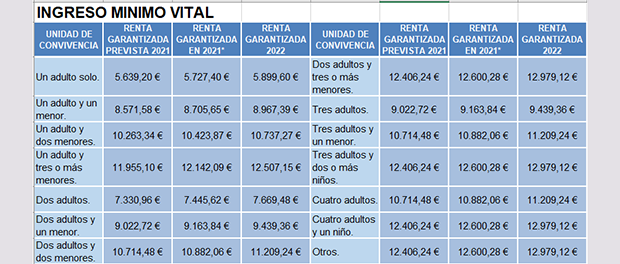 Importes IMV 2022