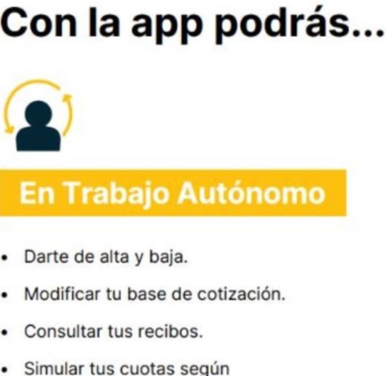 Tríptico de la App Autónomos