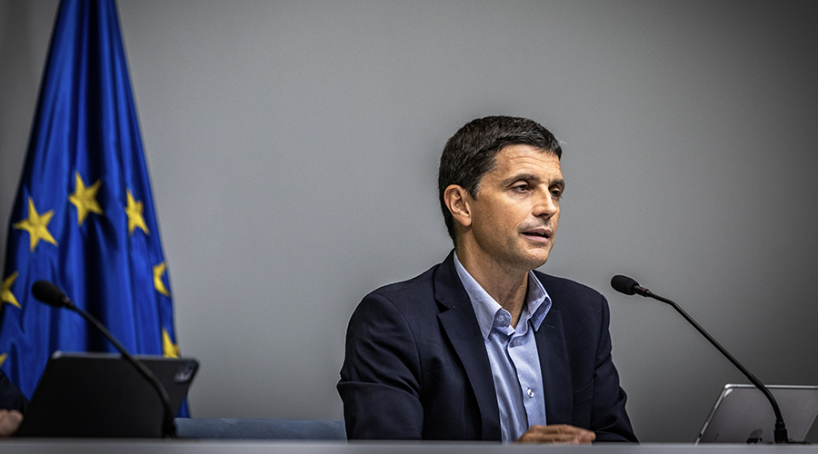 Borja Suárez durante la rueda de prensa