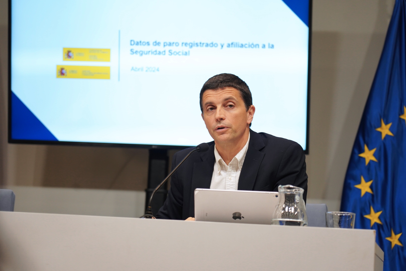 Borja Suárez durante la rueda de prensa