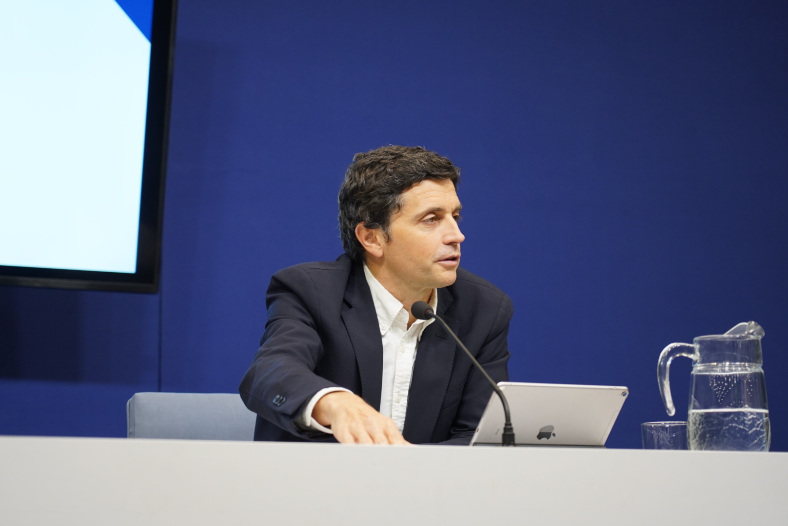 El secretario de Estado, Borja Suárez, durante la rueda de prensa para presentar los datos