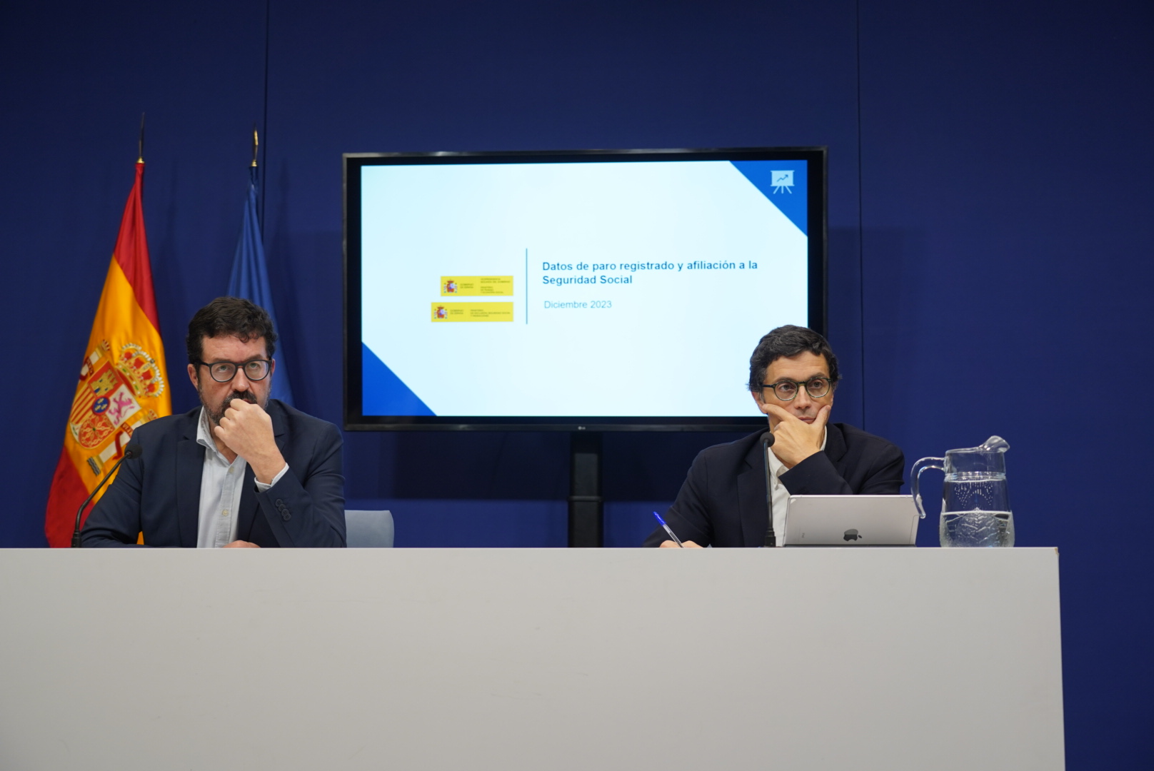 Joaquín Pérez Rey y Borja Suárez durante la rueda de prensa