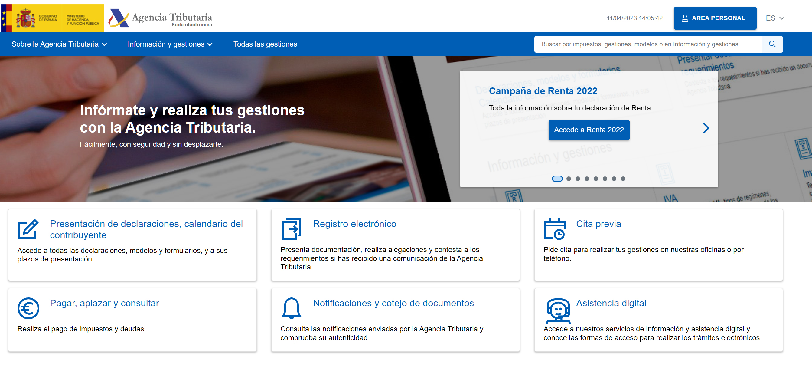 Web de la Agencia Tributaria