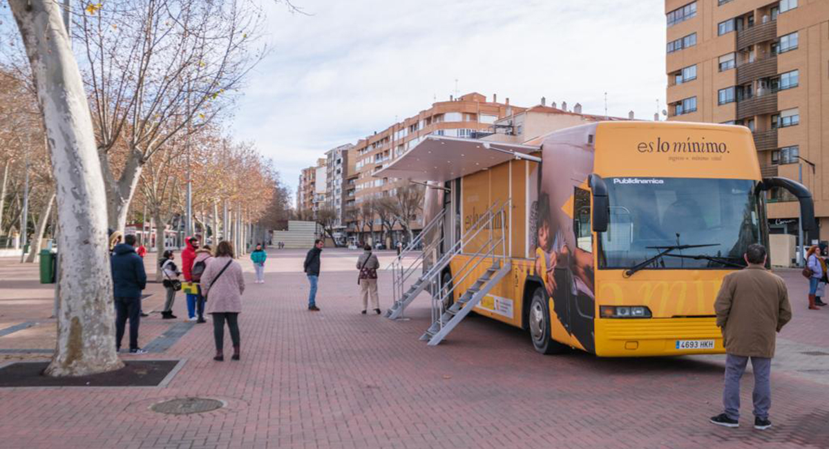El autobús durante su parada hace unos días en Albacete