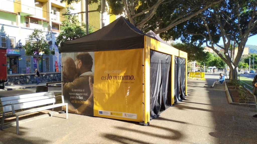 Imagen de la carpa instalada en Santa Cruz de Tenerife