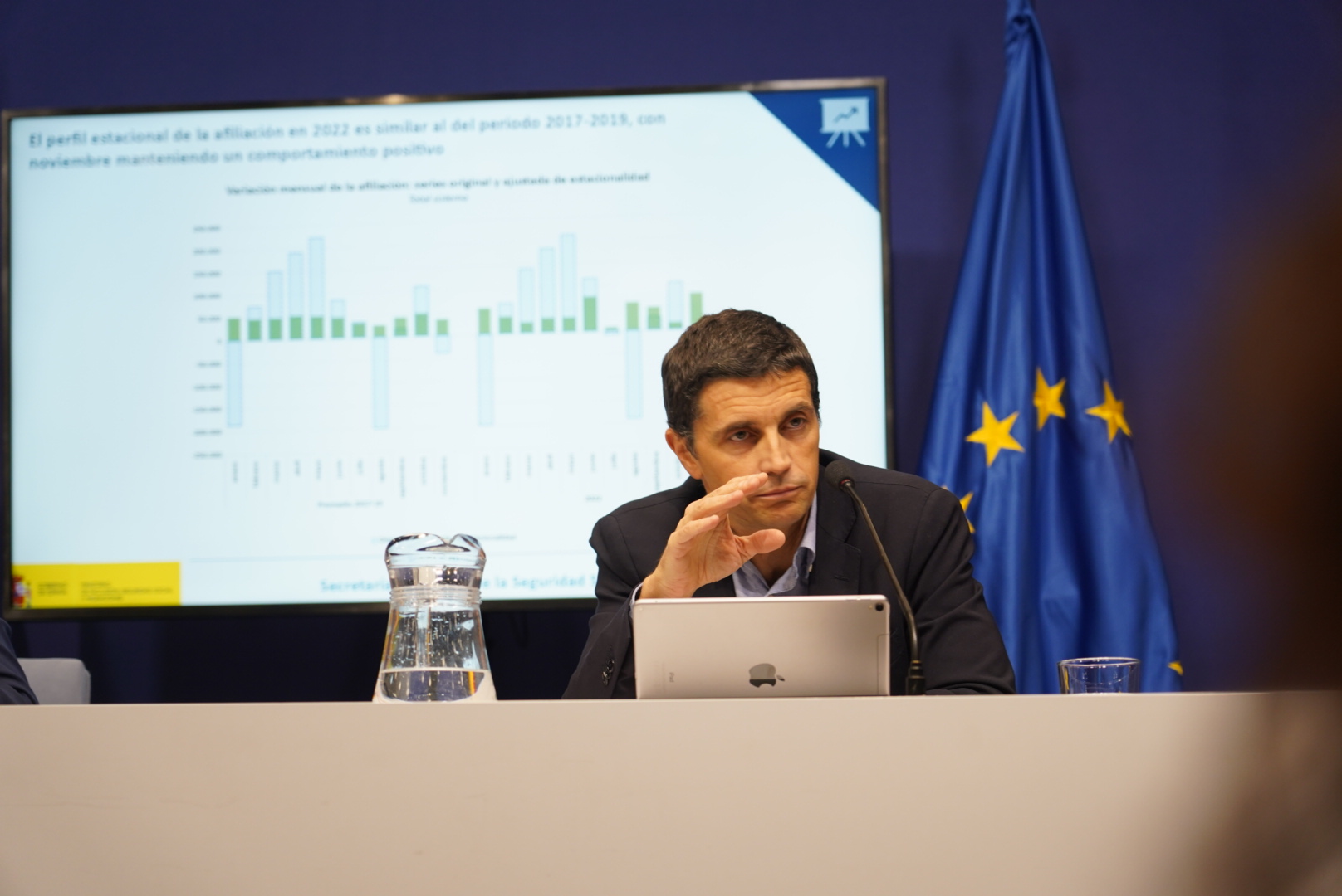 Borja Suárez durante la rueda de prensa