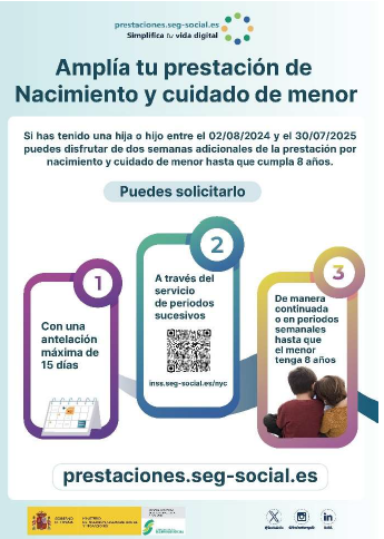 Ampliación de semanas de Nacimiento y Cuidado del Menor - cartel informativo